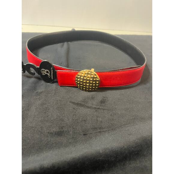 LB belt company Accessories - LB Belt Co. Women's Genuine Red Snakskin Belt MED with Gold Embellishments NWT